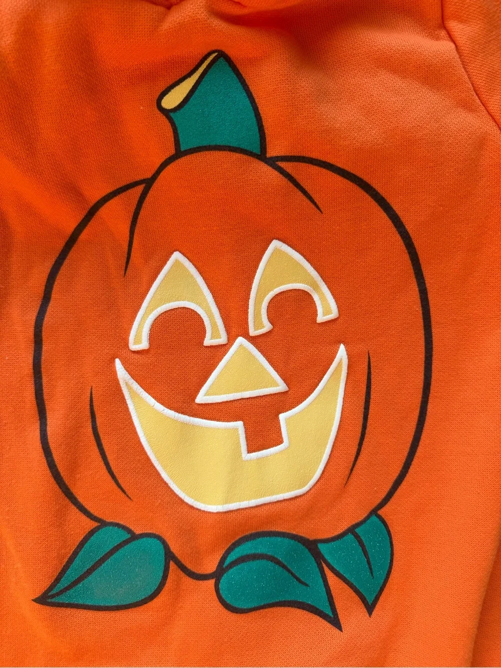 Vintage Circo Orange Hooded Pumpkin Jack-o'-lantern Graphic Romper Size 18 Month